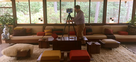Using lasers and orbital cameras to digitally scan the exterior and interior of Fallingwater aids in future preservation projects and will be used to develop a virtual file cabinet of historic data and images. Using lasers and orbital cameras to digitally scan the exterior and interior of Fallingwater aids in future preservation projects and will be used to develop a virtual file cabinet of historic data and images.